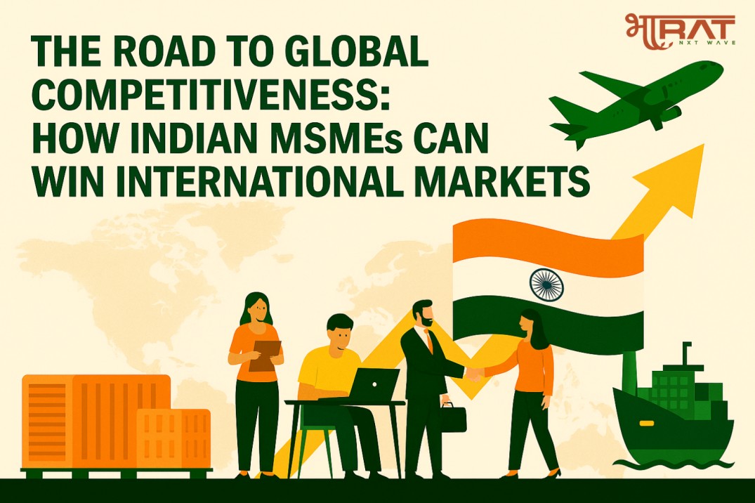 Indian MSMEs expanding globally through exports, digital innovation, and government support — representing India’s journey to global competitiveness in 2025.