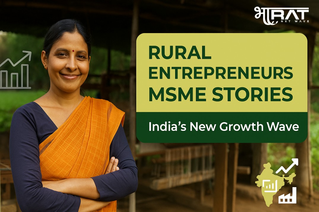 Rural Entrepreneurs MSME Stories: Indian woman entrepreneur in rural India representing MSME growth, digital transformation, and small business success