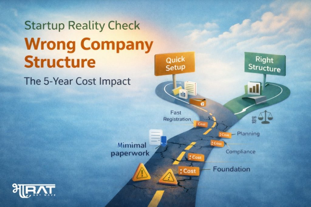 wrong company structure for startups in India leading to long-term financial and compliance costs
