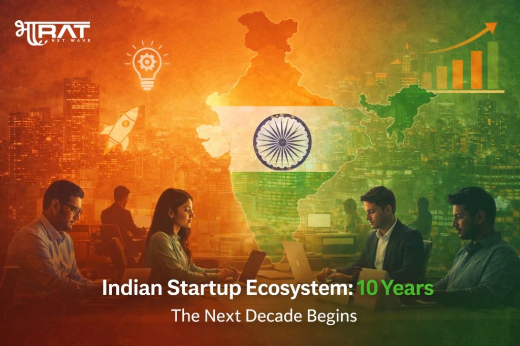 Indian startup ecosystem completing 10 years, highlighting the next decade of growth for startups and MSMEs in India